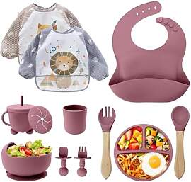 Baby Geschirrset Silikon 12-teilig – BPA-frei
