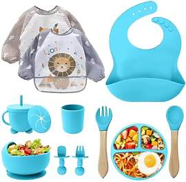 Baby Geschirrset Silikon 12-teilig – BPA-frei