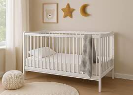 Baby Happy Bliss GRZES Babybett 120x60 cm Weiß,