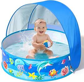 Baby Planschbecken mit Dach, Pop-Up Strandmuschel