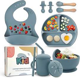 Baby Silikon Geschirr Set, Kindergeschirr Set mit