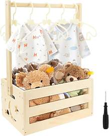 Babykorb Geschenk mit Griff,Holzkiste für