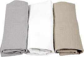 BabyLux Musselin Spannbettlaken Set – 3er Pack