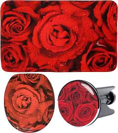 Badaccessoire-Set SANILO "Rosen", rot,