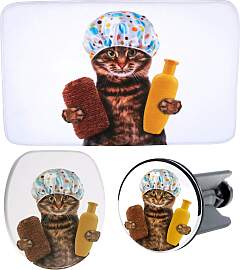 Badaccessoire-Set SANILO "Shower Cat",
