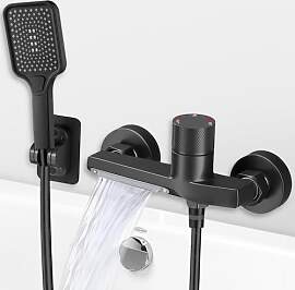 Badewannenarmatur mit Handbrause, Wasserfall