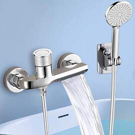 Badewannenarmatur Wasserfall mit Handbrause,