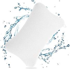 Badewannenkissen Weiß mit 4 Stück Saugnäpfen,