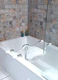 Badewannensitz aus stabilem Aluminium, Weiss,
