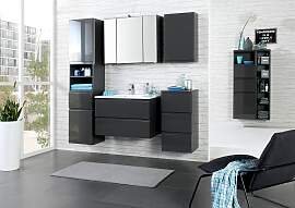 Badezimmer Cardiff ca. 80 cm Grau mit LED