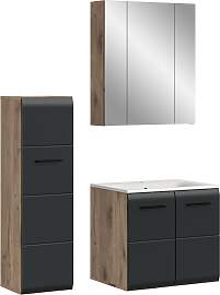 Badezimmer-Set WELLTIME, nox oak nb, sschwarz