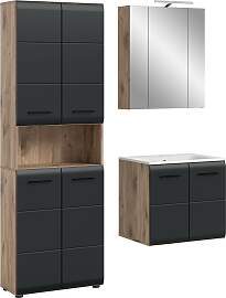 Badezimmer-Set WELLTIME, nox oak nb, sschwarz