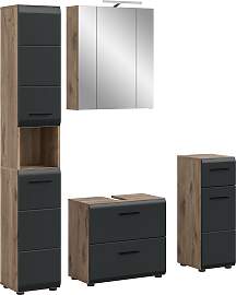 Badezimmer-Set WELLTIME, nox oak nb, sschwarz