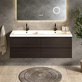 Badezimmermöbel Arato - 140 cm - Walnussholz -