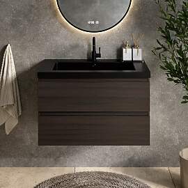 Badezimmermöbel Sova - 80 cm - Walnussholz -