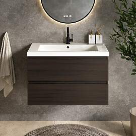 Badezimmermöbel Sova - 80cm - Walnussholz -
