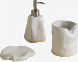 Badezimmerset Aus Tuvan-steinzeug Weiss - Sklum