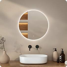 Badezimmerspiegel - Rund - 60cm - Rahmenlos -