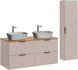 BADMÖBEL 120.8cm Adriel 2er-Set Beige