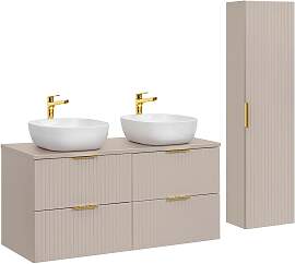 BADMÖBEL 120.8cm Adriel 2er-Set Beige