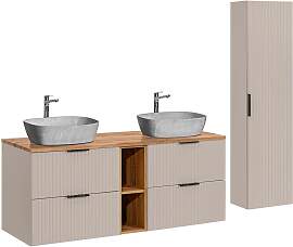 BADMÖBEL 140.8cm Adriel 2er-Set Beige