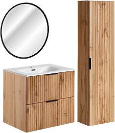 BADMÖBEL 60.2cm Adriel 2er-Set Holz in Eichenoptik