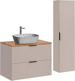 BADMÖBEL 80.6cm Adriel 2er-Set Beige