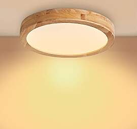 Baerolc LED Deckenleuchte Holz, 40CM Deckenlampe