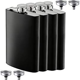 BAIFULAI 4 Stück Edelstahl Flachmann mit Trichter 