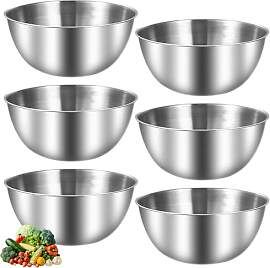 BAIFULAI 6 Stück 1.2L Edelstahl Schüssel Set: 19 