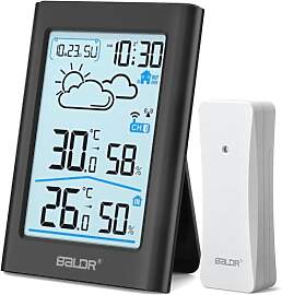 BALDR Wetterstation Funk mit Außensensor, Digital 