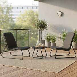 Balkonset Augustina Dunkelgrau Metall/Kunststoff