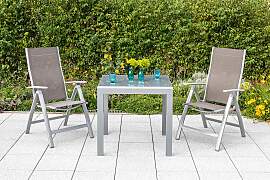 Balkonset Carrara Silberfarben/Taupe