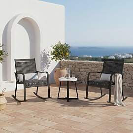 Balkonset Mathilda Hellgrau Outdoorstoff/Metall