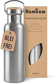 Bambaw Isolierte Wasserflasche 1l Edelstahl,