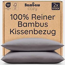 Bambaw Kopfkissenbezug Bambus 80x80 cm, 2-er Pack, 
