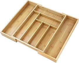 Bambus Besteckeinsatz 32-52 x 43 x 5cm, Küche