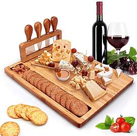 Bambus Käsebrett Käsemesser Set Charcuterie
