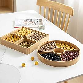 Bambus Nüsse Tablett,Snack Serviertablett Snacks
