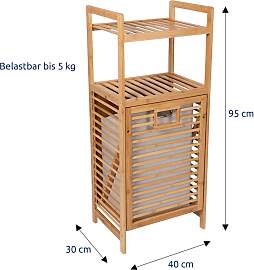 Bambus-Regal mit Wäschesammler