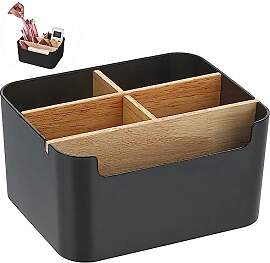 Bambus Schreibtisch Organizer Holzschreiber 5