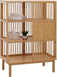 Bambus Standregal HWC-N81, Badezimmerschrank