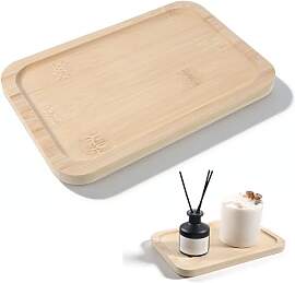 Bambus Tablett, Badezimmer Tablett Deko