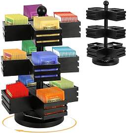 Bambus Teebeutel Organizer, 360˚ Drehbares