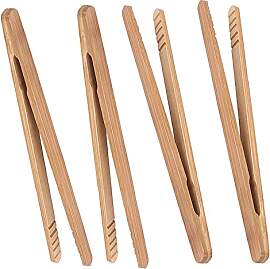 Bambus-Toastzange, 17.8 cm, Mini-Holz-Kochzange