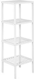 Bambusregal weiß Holz B/H/T: ca. 36x114x36 cm
