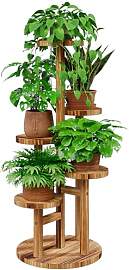 Bamworld Holz Blumenständer Multilevel