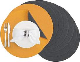 Banchif Tischsets, Durchmesser 38cm Leinenimitat