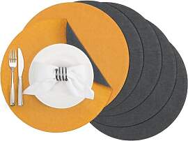 Banchif Tischsets, Durchmesser 38cm Leinenimitat