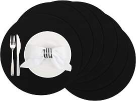 Banchif Tischsets, Durchmesser 38cm Leinenimitat